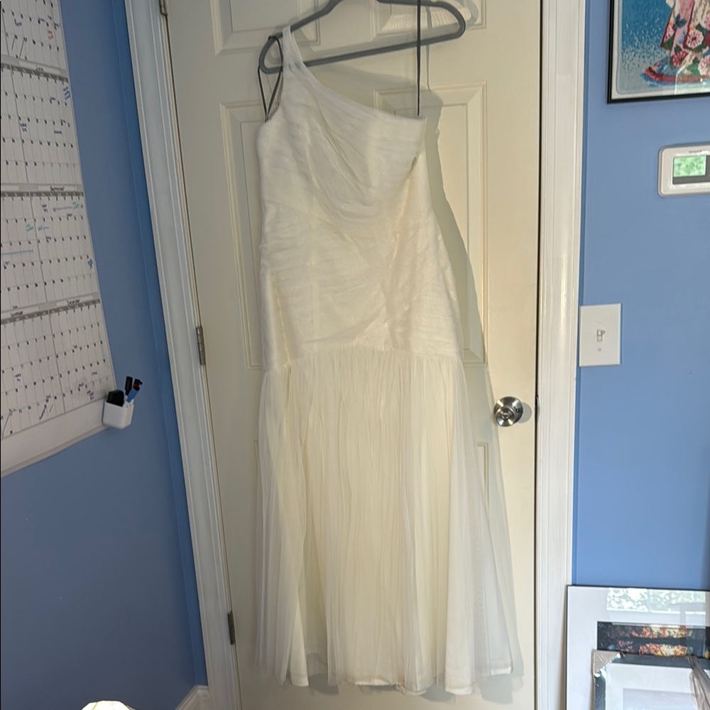 Elegant One-Shoulder White Dress